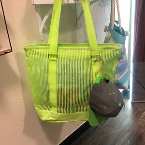 Lime green beach bag
